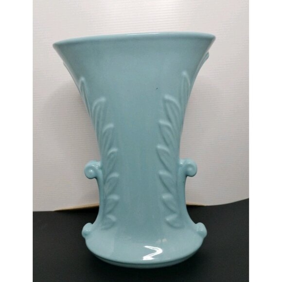 Vintage Abingdon USA Turquoise 10.5”x7" Vase Art Deco - Picture 2 of 14